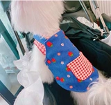 Демисезонная клубника, хлопковый трикотажный джинсовый сарафан, жилет, домашний питомец, кошки и собаки