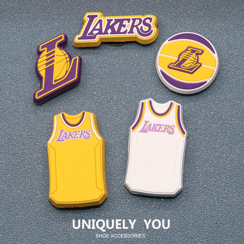 Crocs Shoe Accessories, Suitable for Crocs Shoes, Three-Dimensional DIY Shoe Decorations, Cartoon Team Lakers Jersey