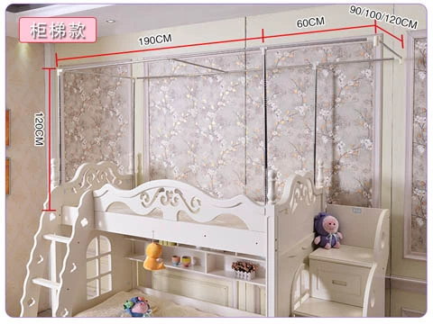 Giường trẻ em tùy chỉnh được làm từ giường của mẹ giường lưới chống muỗi 1,2 m 1,5 Giường tầng cao và thấp giường một mảnh tích hợp hạ cánh - Lưới chống muỗi các kiểu mùng ngủ đẹp