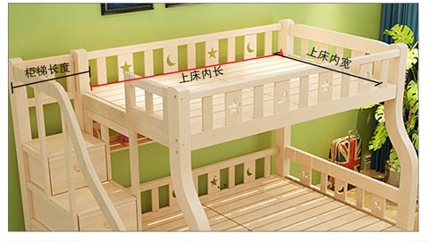 Giường trẻ em tùy chỉnh được làm từ giường của mẹ giường lưới chống muỗi 1,2 m 1,5 Giường tầng cao và thấp giường một mảnh tích hợp hạ cánh - Lưới chống muỗi màn ngủ