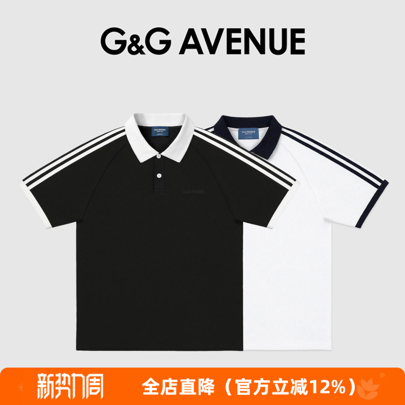 G&G Avenue Light Luxury Trendy Brand Summer Loose Short-Sleeved T-Shirt for Men 26 New Polo Shirt with Collar Sports Half-Sleeve G&G Avenue Light Luxury Trendy Brand Summer Loose Short-Sleeved T-Shirt for Men 26 New Polo Shirt with Collar Sports Half-Sleeve