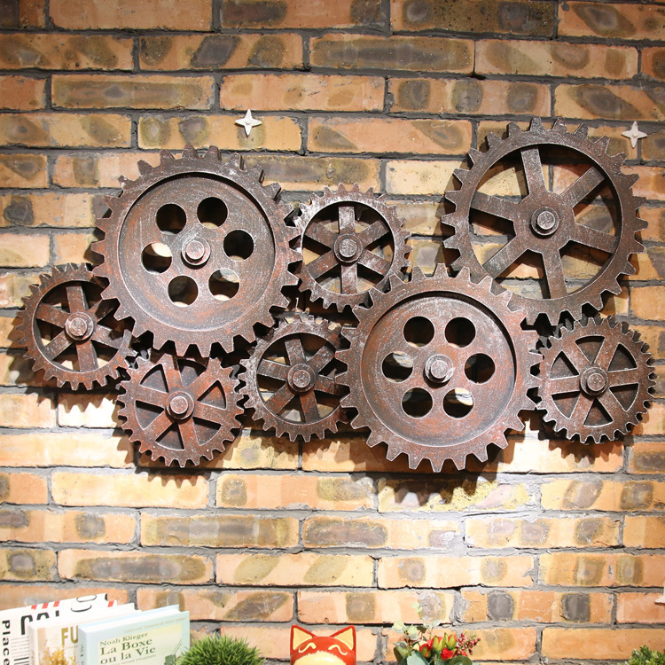 LOFT old bar personality creative wall decoration retro industrial wind gear decoration wall decoration decoration wall pendant