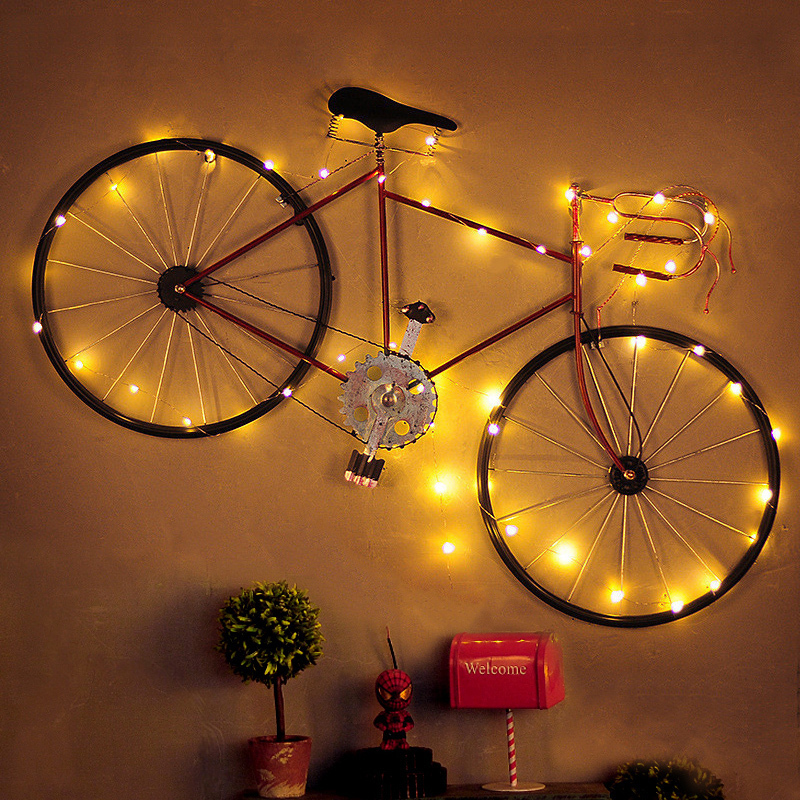 loft wall bike wall-mounted bar cafe dining room decorations creative industrial wind wall pendant wall decoration