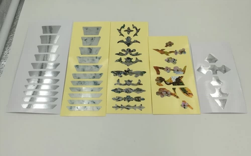 WM наклейка на гриф серебряная пленка оболочка инкрустированная желто -зеленая белая оболочка гитара охраняемая наклейка наклейка резные цветы