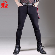 Tide male slim thin elastic bao tui zhi tong xue pants L butt low rise Social Guy stylist jeans