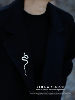 YIHE Original Spotted Golden Snake Niche Art Unique Ceramic Snake Zodiac Year Coat Brooch for Men and Women