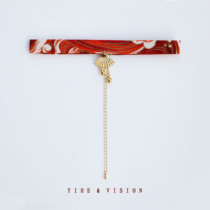 YIHE 原创设计日式和风浮世绘扇面赤红海浪choker颈带项圈