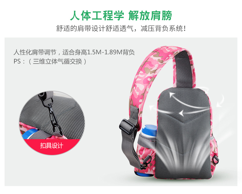 Quân đội fan túi ngực nữ thời trang thể thao túi ngoài trời không thấm nước du lịch <quân đội ba lô nam đeo vai túi túi charles & keith