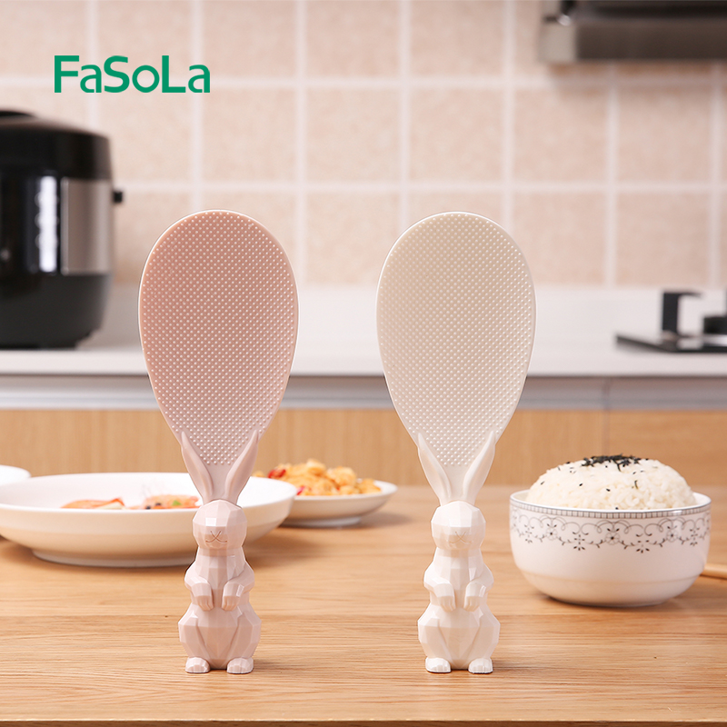 Japanese rice spoon household small rabbit can stand rice spoon non-stick rice standing rice cooker pot rice shovel