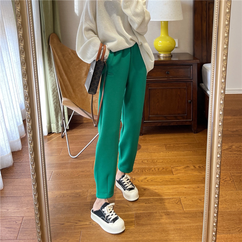 Small crowddesign comfortable loose with slim fit and high support cotton tightness High waist Luo Radish Pants Bungalow Trousers Female Spring Autumn