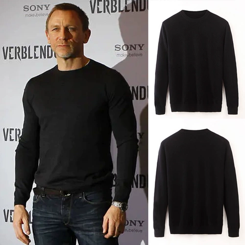 Мужской кашемировый свитер для отдыха, круглый воротник