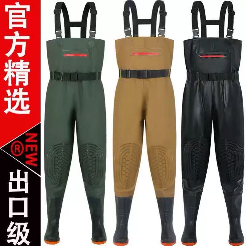 Full-Length Waterproof Pants with Thickened and Durable Material for Fishing, Half-Body Rain Pants for Men and Women, One-Piece Waterproof Clothing, Full-Body Waders Full-Length Waterproof Pants with Thickened and Durable Material for Fishing, Half-Body Rain Pants for Men and Women, One-Piece Waterproof Clothing, Full-Body Waders