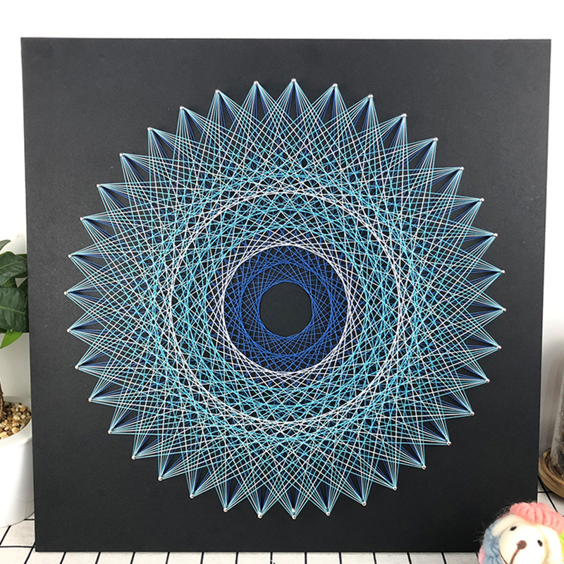 Nordic Nail Painting Diy Handmade material Package Living room Creative 3d Cubism Decorative Painting yarn Draw Strings Silk Painting