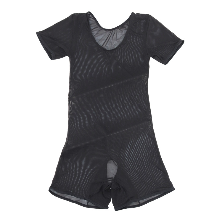 Quần tất nam jumpsuit boxer tay ngắn lưới vô cùng gợi cảm mở đồ lót trong suốt corset vui nhộn đồ lót định hình một mảnh