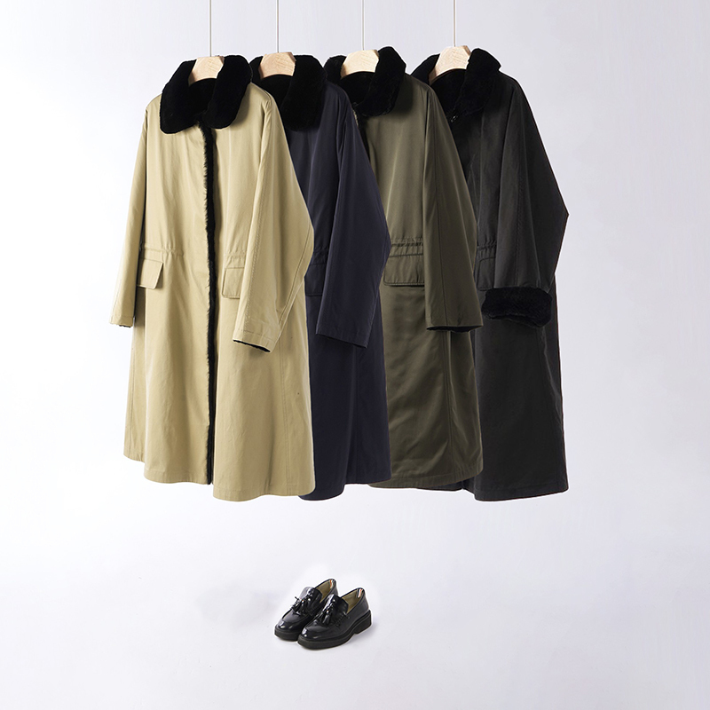 Reversible High-End Nike-Style Women's Fur-Lined Parka Coat with Rex Rabbit Lining, Long Over-The-Knee Length for Autumn and Winter