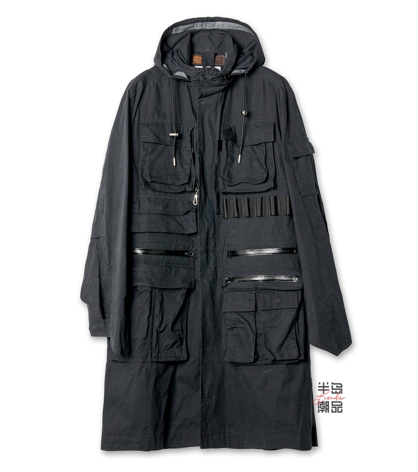 日本SACAI 23AW秋冬多口袋连帽中长款风衣外套23-03186M-Taobao