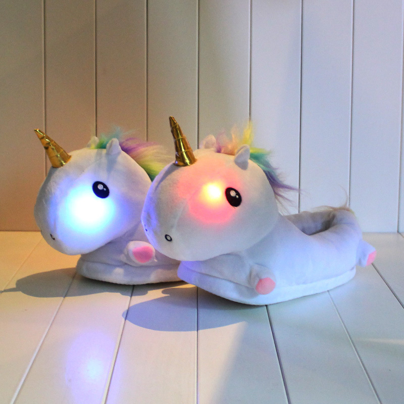 Cute Unicorn Cartoon Plush Slippers Toy Cotton Slippers Rainbow Unicorn Winter Indoor Warm Home Shoes for Women Cute Unicorn Cartoon Plush Slippers Toy Cotton Slippers Rainbow Unicorn Winter Indoor Warm Home Shoes for Women