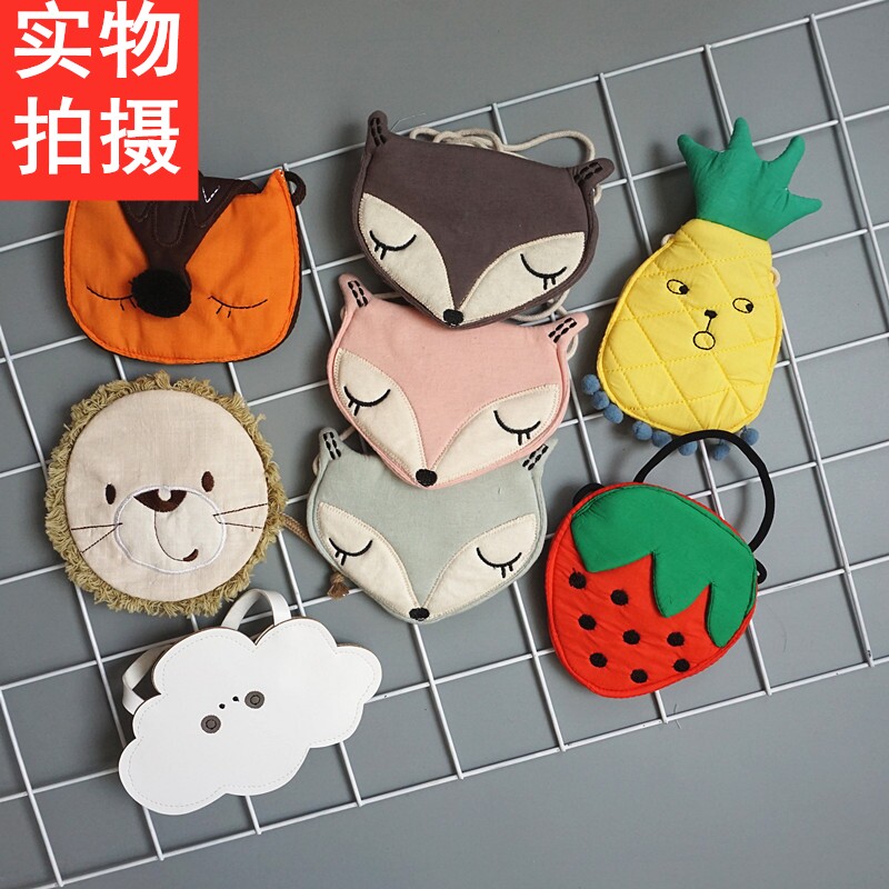 2019 new boys and girls cute cartoon fruit bag coin purse diagonal bag wild bag decorative bag handbag