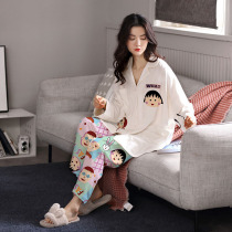 Sandro Vicari Sleeping Womens Spring Autumn Pure Cotton 2021 New Ins Wind Cartoon Lovely Home Suits Suit