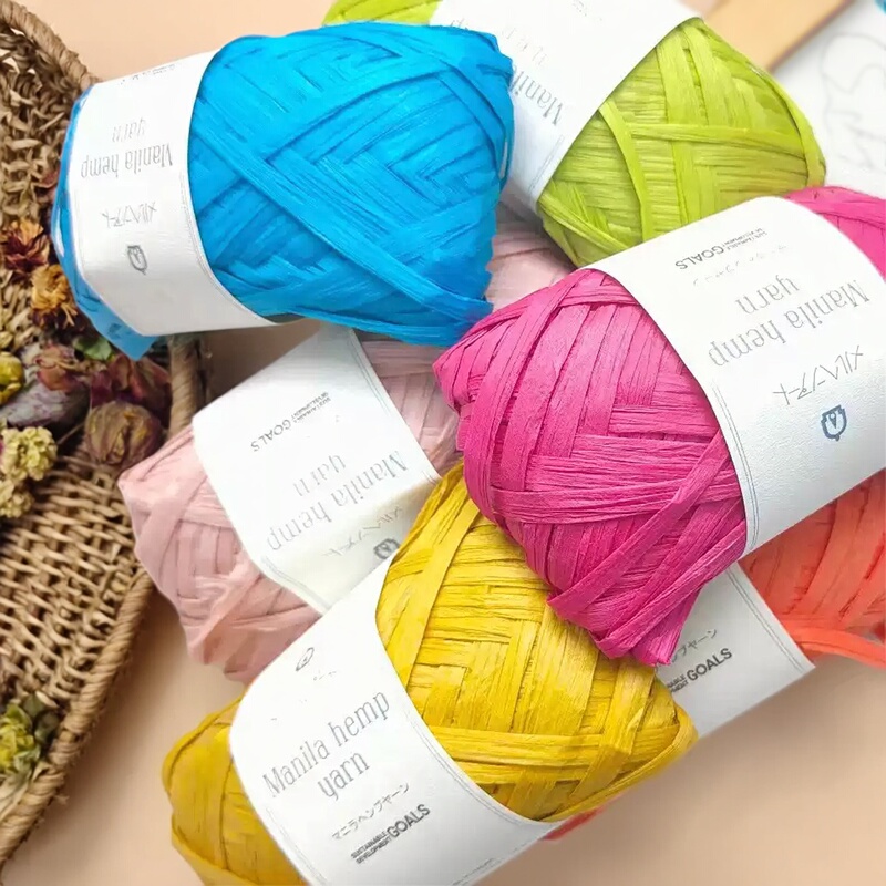 Haiyan Handicraft Workshop Japanese Imported Washi Thread Manila Hemp Paper Medium-Thick Crochet Hat Yarn 2026 Autumn Hand-Knitting Yarn