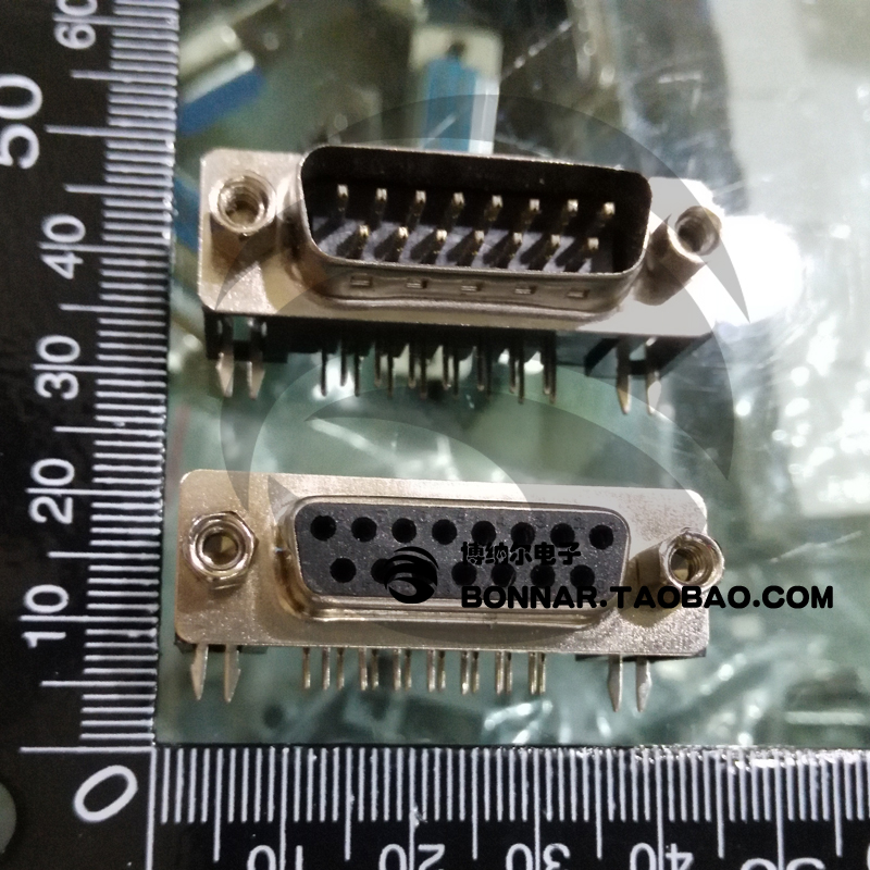 DR15PIN male and female 15-pin black blue serial port two or three rows of plug welding plate bending foot 1 start shot