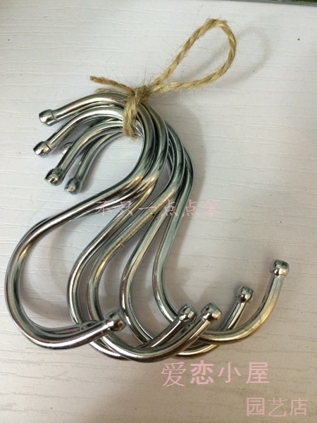 Iron Art Hooks Iron Art S Hook Plastic Basin Wall-mounted Basin Accessories Horticultural Supplies Garden Art Tools