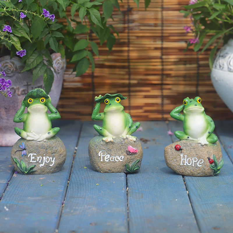 Resin Lotus Leaf Frog Garden Groceries Small Swing Piece Garden Decorations