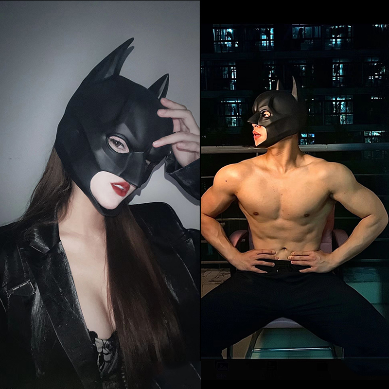 Batman mask headgear dress up as batman men's handsome full-face trembling live props Halloween cospa-Taobao