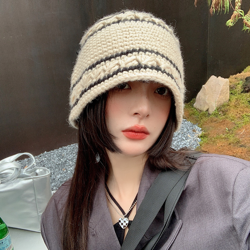 Winter coarse wire knitting hat wig Han edition can be removed from medium and long straight-hair Princess Cheng Fashion Wig female network red payment