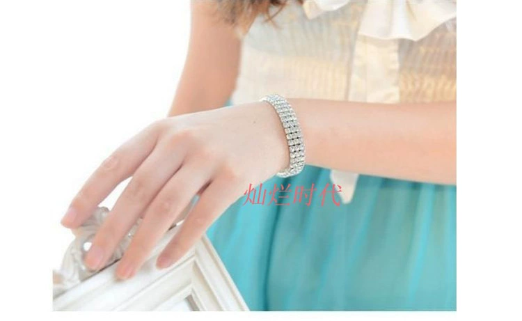 Mùa hè Hàn Quốc thời trang nhiều lớp ngọc trai rhinestone rộng vòng tay trang sức nữ sinh viên vòng tay đơn giản vòng đeo tay nữ