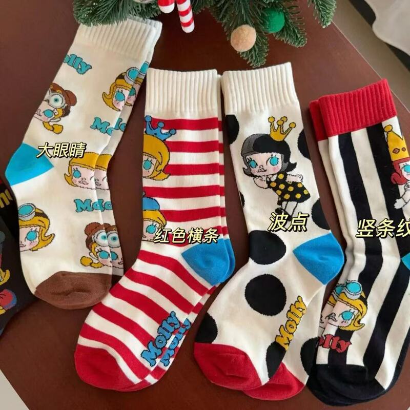 Small Meatball Japanese Cartoon Spring and Autumn Socks Women's Long Socks Creative ins Trendy Design Student Slouch Socks Korean Style