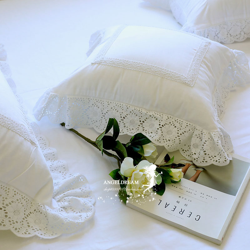 Korean imported Han edition of sun flower embroidered lace with satin satin cushion cushion cushion cushion cushion cushion cushion pillow