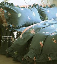 Imported European and American Korean cute children Princess Cotton Cotton small public bedding four-piece set