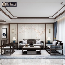 New Chinese sofa China Wind Zen Classical Brief White Wax Wood Villa Tea Table Chair Living Room Solid Wood Furniture Combination