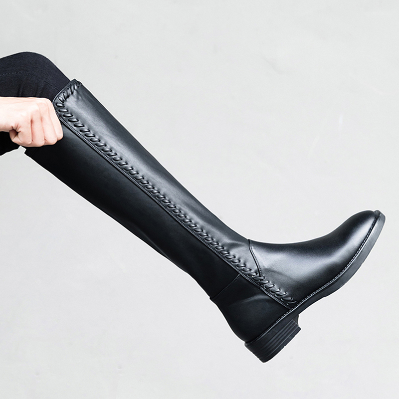 Women's Riding Boots, Mid-Calf Boots, Over-The-Knee Boots, Plus-Size Boots for Thick Legs, Slimming High Boots, Long Boots for Autumn and Winter, Wide Calf Circumference