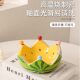 Ceramic creative watermelon fruit plate with fork for home living room fruit salad bowl cute stainless steel fork set