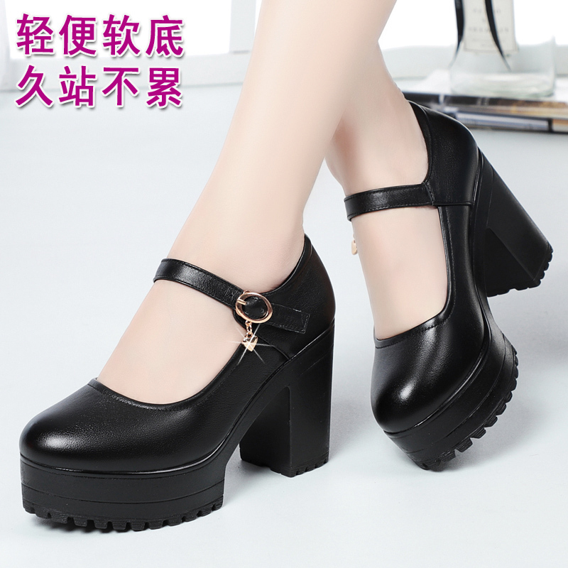 Genuine Leather Soft-Soled High-Heeled Shoes for Middle-Aged and Elderly Women, Suitable for Wearing with Cheongsam, Comfortable for Feet, Women's Shoes, Mother's Leather Shoes, Women's Flats