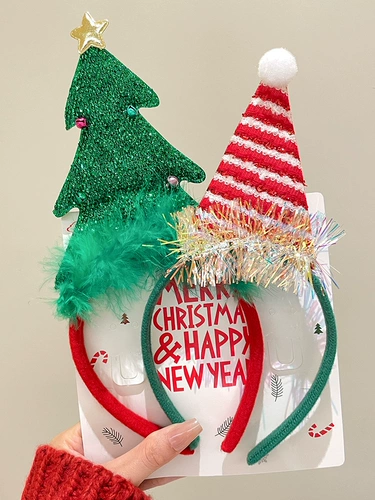 Рождественский милый ободок, детские шпильки для волос, человеческая голова для пожилых людей для взрослых, аксессуар, подарок на день рождения