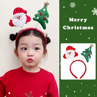 Флуоресцентно-желтая повязка на голову в виде елки Санта-Клауса