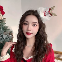 Шляпа оленя снежина небо голубые кружева