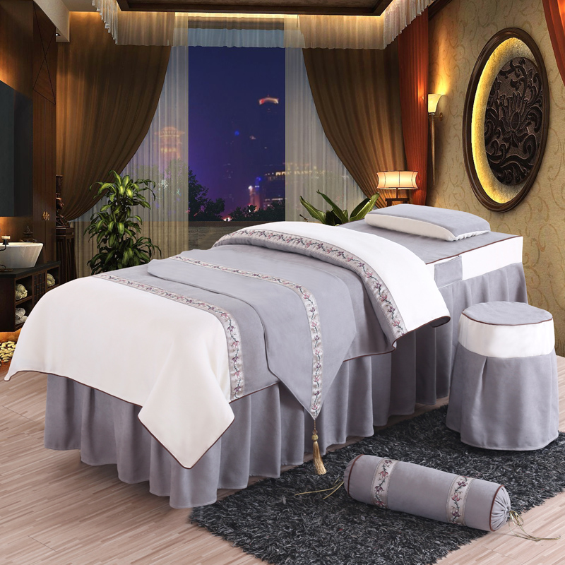 Bông vẻ đẹp salon trải giường bốn bộ đơn giản cotton cao cấp cơ thể massage vật lý trị liệu giường đặt đặc biệt Hàn Quốc tùy chỉnh