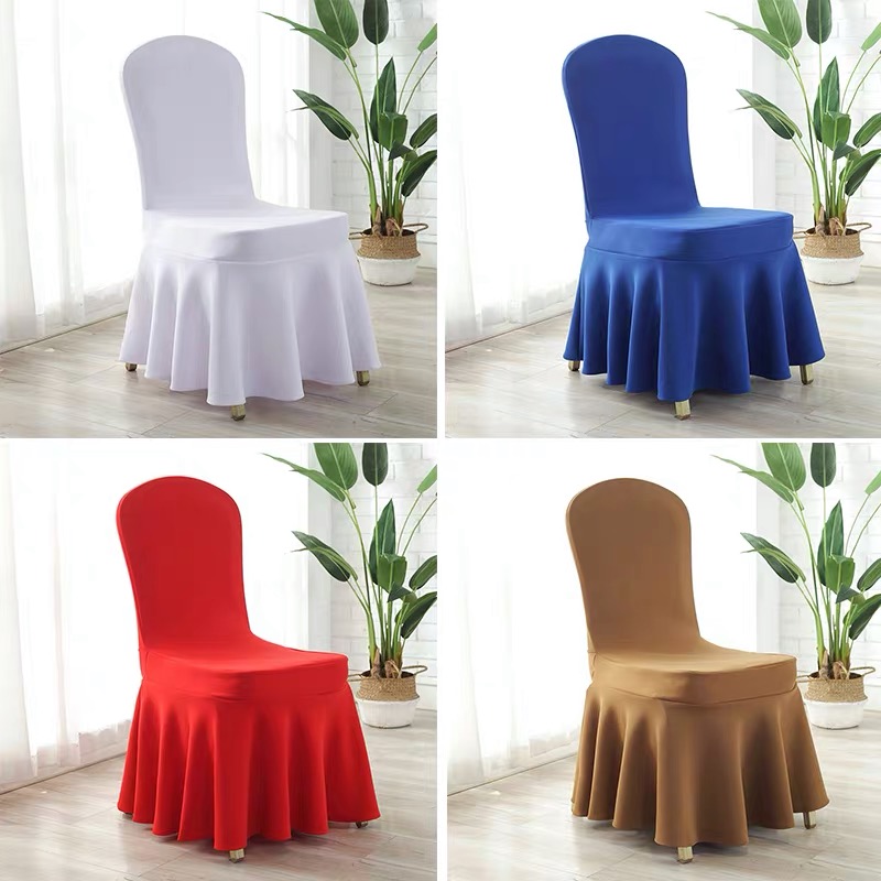 Customized air layer thickening elastic chair sets Meeting banquet general European Sun skirt swing chair cover