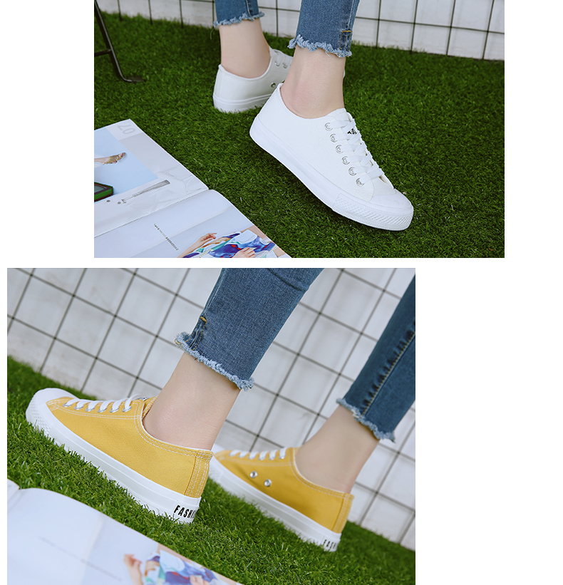 Hàn quốc phiên bản của ulzzang giày vải nữ Harajuku phong cách thời trang sinh viên đa năng giày vải mùa hè thấp để giúp giày phẳng