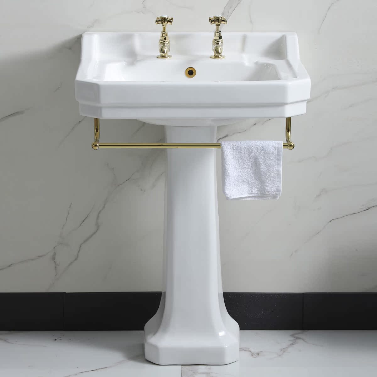 British retro small apartment balcony column washbasin toilet washbasin powder room ceramic basin washbasin