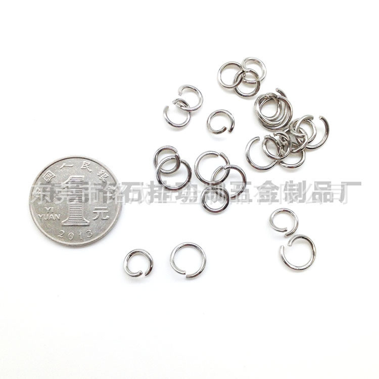 Manufacturer spot direct sales DIY ornament accessories 304 stainless steel opening ring handmade connecting single ring to guarantee environmental protection