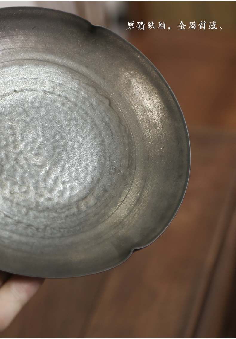 Iron ore metal glaze tea pot of bearing pad bearing dry mercifully machine ceramic Japanese coarse pottery are it pad vintage kung fu tea set