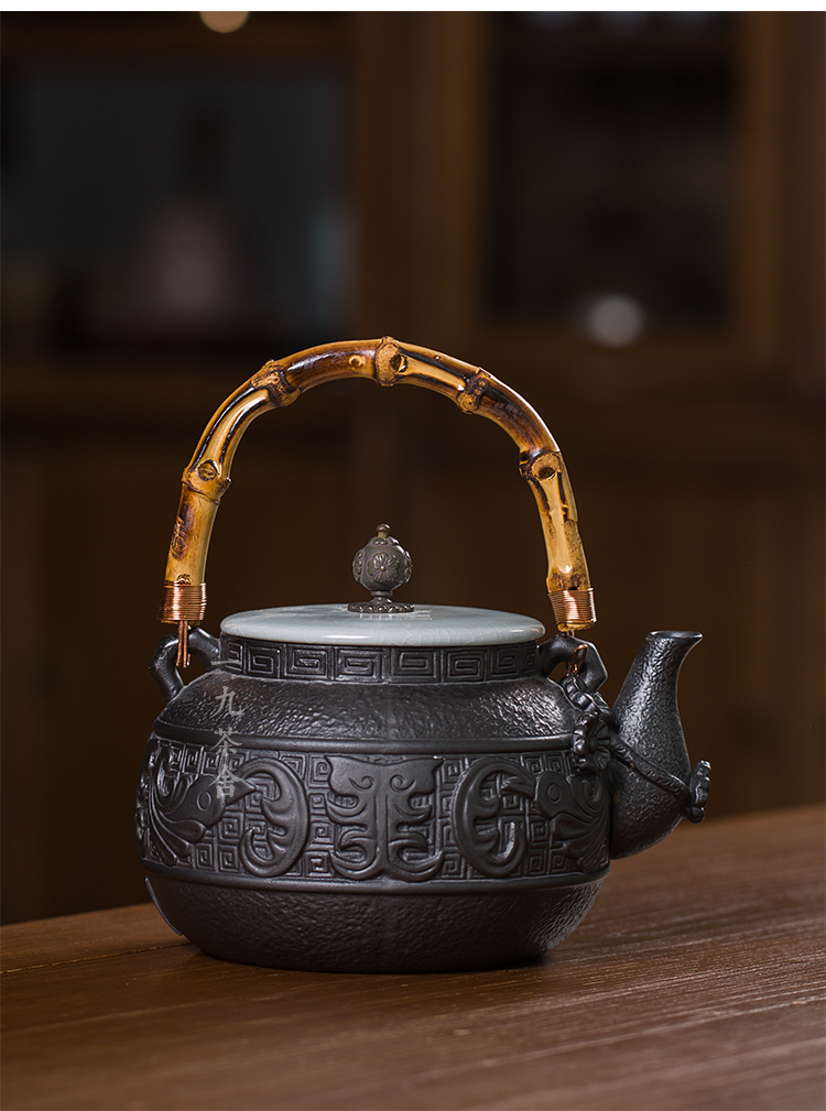 Imitation iron pot of ceramic teapot single girder pot pot of boiled tea machine household cooking kettle teapot kung fu tea kettle