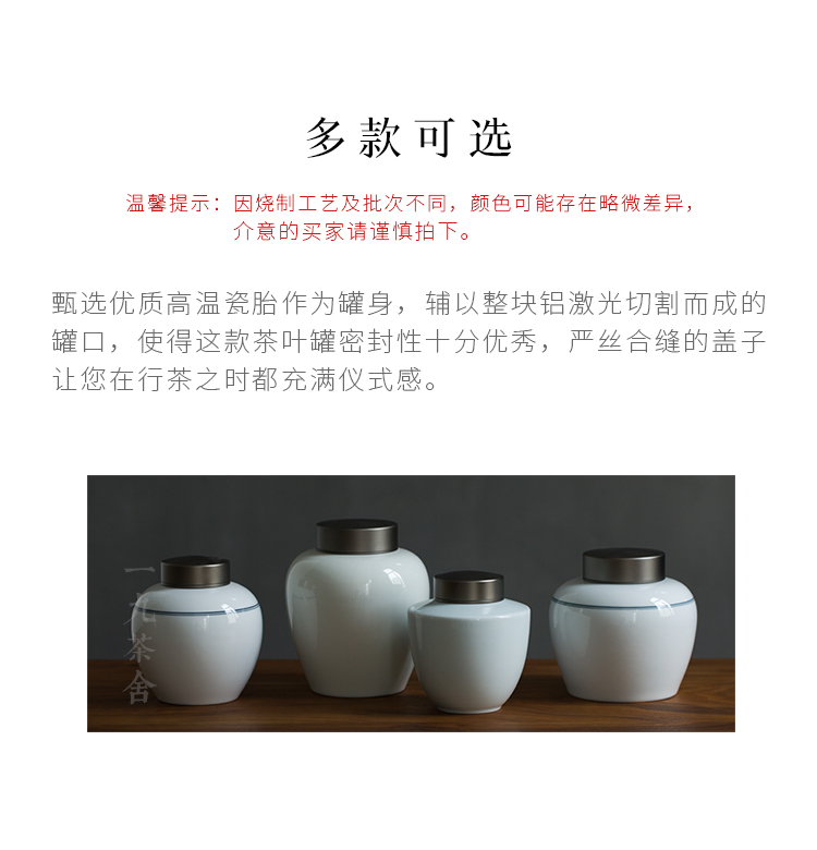 Jingdezhen ceramic seal pot POTS of household small caddy fixings a large black tea, green tea storage POTS storage POTS