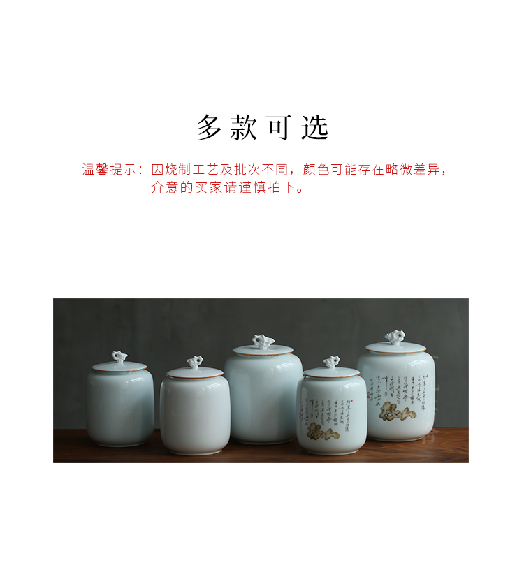 Jingdezhen ceramic tea pot seal pot household deposit tea POTS storage containers of tea large small POTS