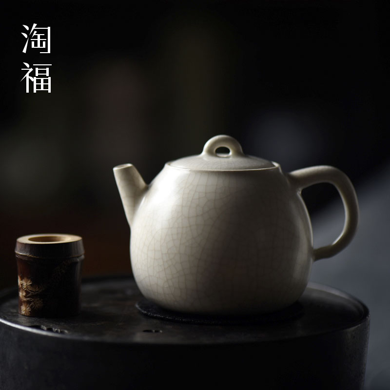 Jingdezhen soda glaze white clay teapot household ceramics single pot, kettle flush the teapot on small tea to tea